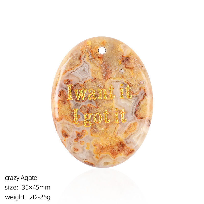 Crazy Agate Palm Stone Pendant