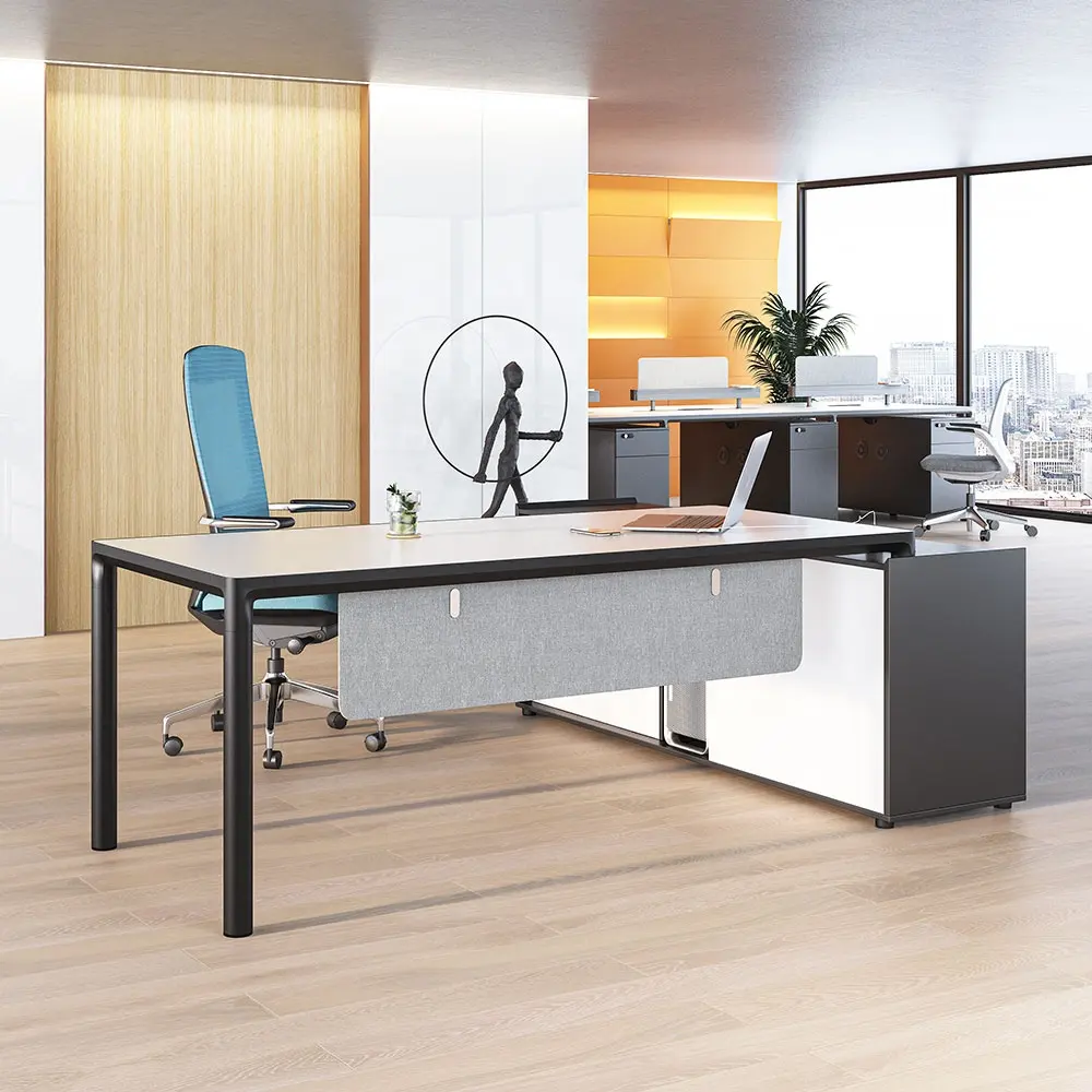 Estilo moderno Jieao F88 Gerente de muebles de oficina CEO Escritorio ejecutivo Mesa de oficina en forma de L