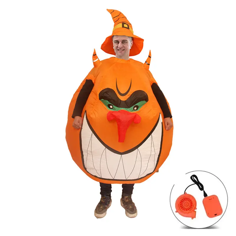 HUAYU Unisex Halloween Cosplay disfraz inflable calabaza volar traje de cuerpo completo vestido de lujo para adultos