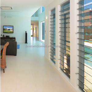 FASEC Edificios Persianas de vidrio templado Ventana Marco de aluminio y persianas de vidrio Ventana, Persianas verticales de vidrio Persianas Ventanas