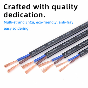 EHGS Flat Flexible Cable RVVB VDE 0.3 0.5 0.75 1 1.5 2.5mm&sup2; Copper <strong>Core</strong> PVC Sheath <strong>Dual</strong> <strong>Core</strong> <strong>Wire</strong> for Power Fan LED Lighting Use - Product Image 2