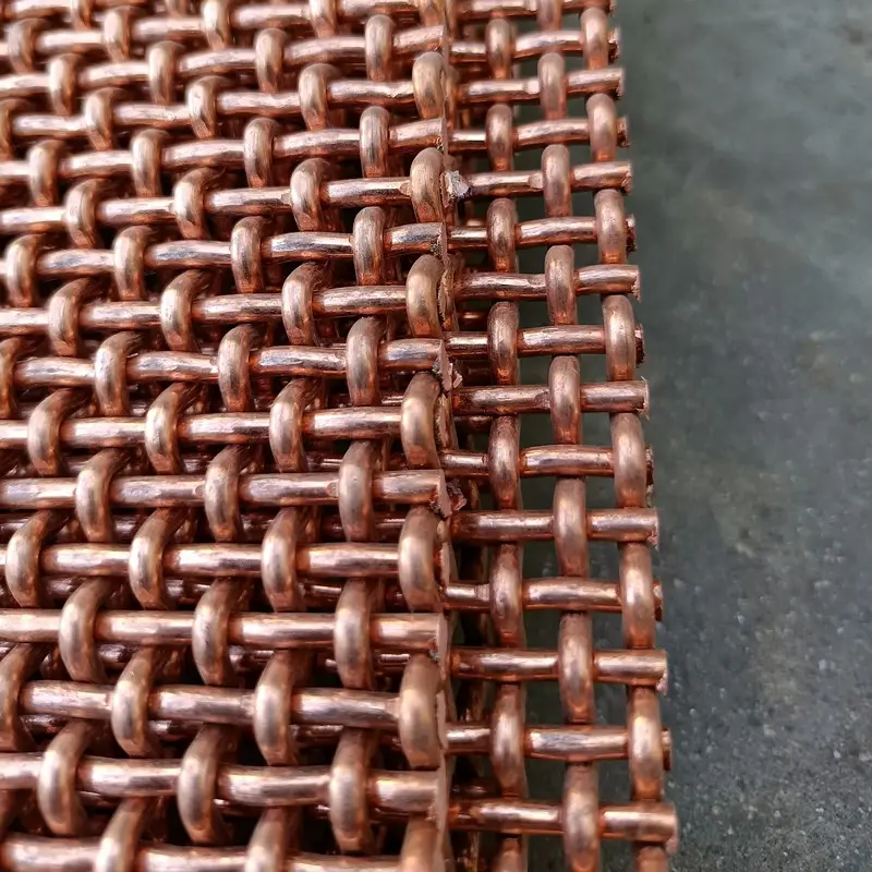 Rete metallica industriale tessuta Pre-aggraffata griglie architettoniche maglia tessuta rame