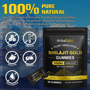 ArtoaLabs 3000mg Shilajit Resin peningkat energi dukungan imun 85 + mineral jejak asam Fulvic Himalaya murni Gummies emas Shilajit - Product Image 6