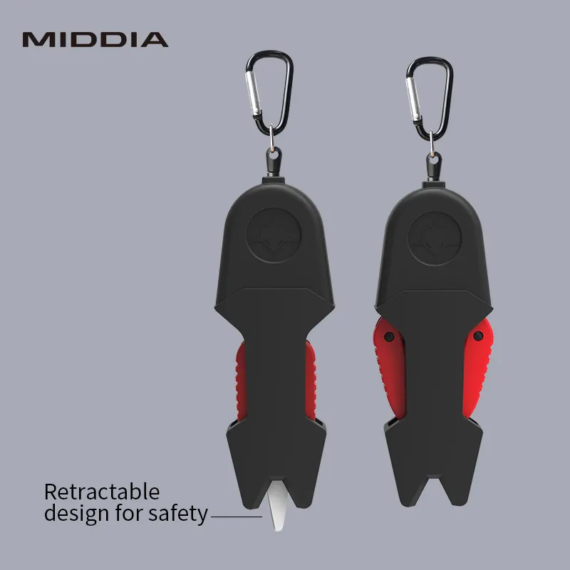 MIDDIA 물고기 가위 휴대용 스냅 커터 1 인치 톱니 모양의 가장자리 액세서리 낚싯줄 절단기 개폐식 도구