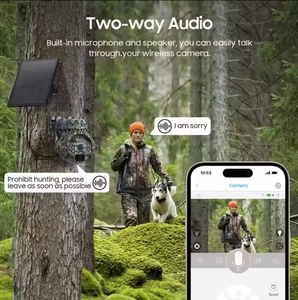 3MP Q55 Anti daño Granja Camuflaje al aire libre Bosque inalámbrico 4G Caza IR Cámara de energía solar Seguridad Visión nocturna Cámaras PIR - Product Image 5