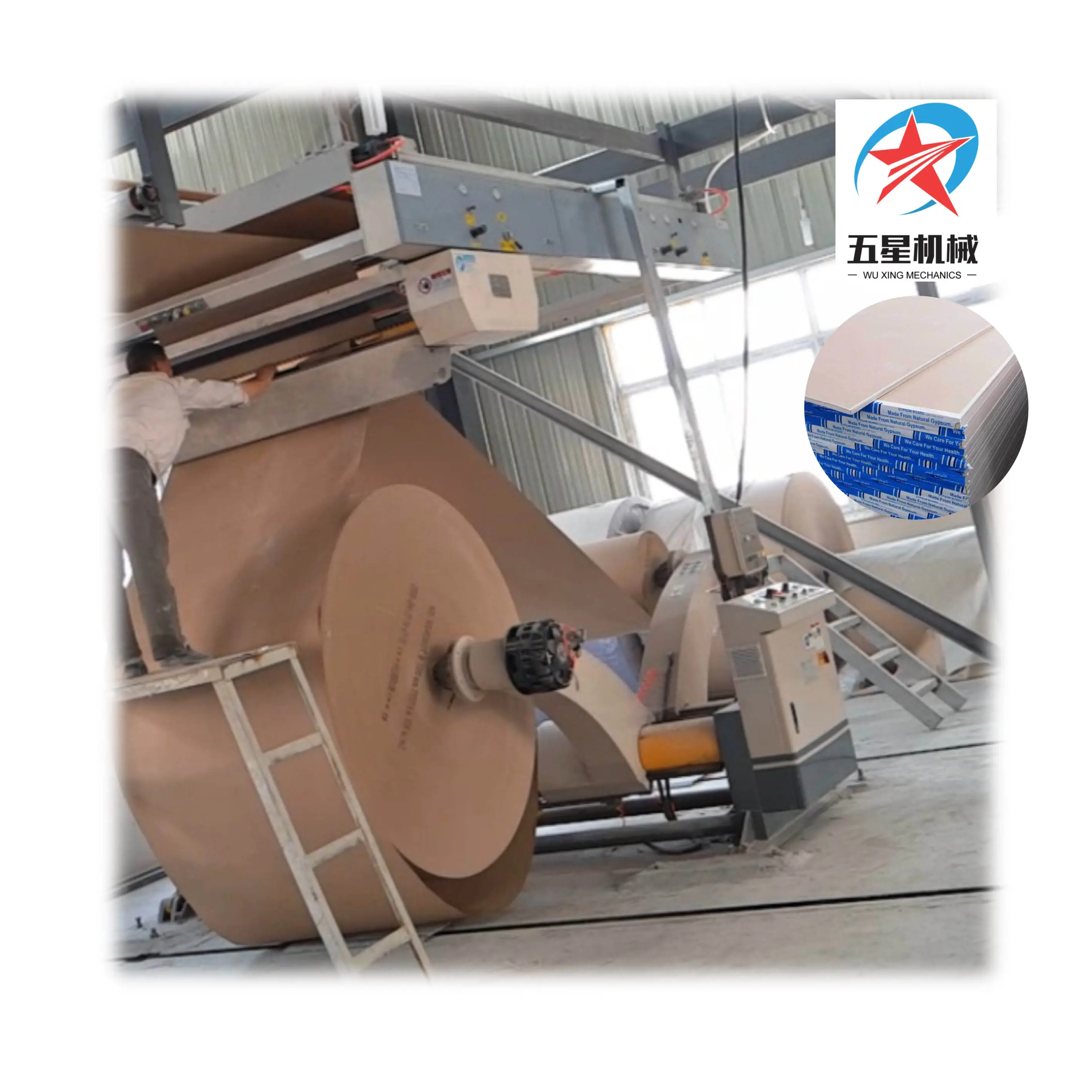 Impianto di produzione di cartongesso in cartongesso rivestito in carta/linea di produzione di cartongesso/macchina per cartongesso in materiale da costruzione