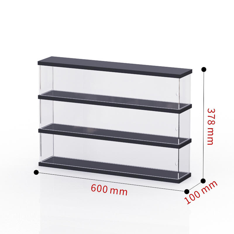 Trois couches extra longues noires à une rangée de 12 mini figurines