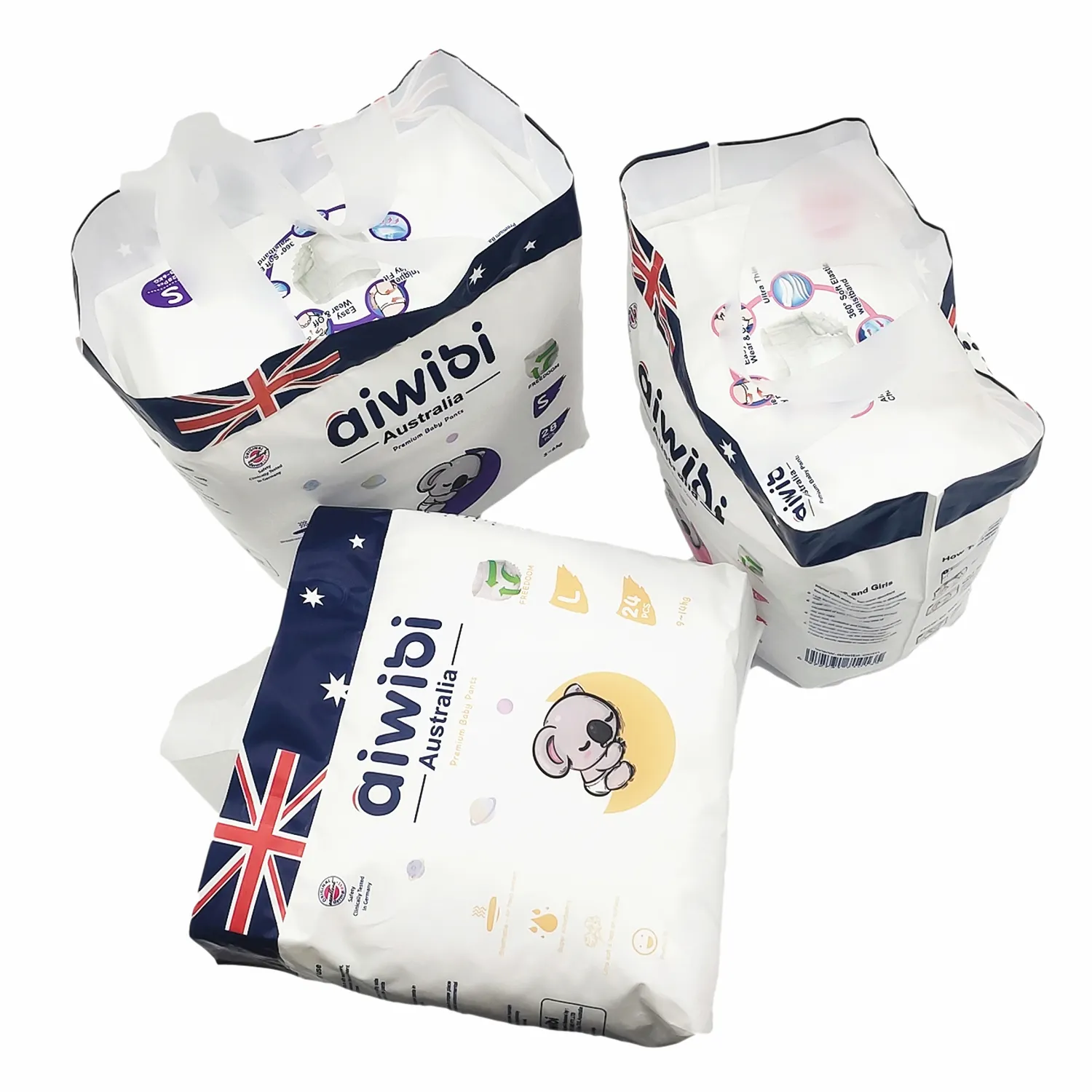 AIWIBI Marke 20 ft Container koreanischen Honig Baby Windel Windeln Lieferant Großhandel in Ghana Nepal Oman AWB15