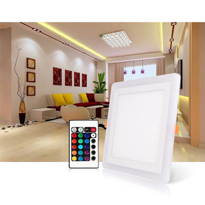 Led rgb rgbw 2色ホワイトフレームLedダウンライトラウンドスクエア9wダブルカラーLEDパネルライトCE RoHS 3w 5w 10w - Product Image 4
