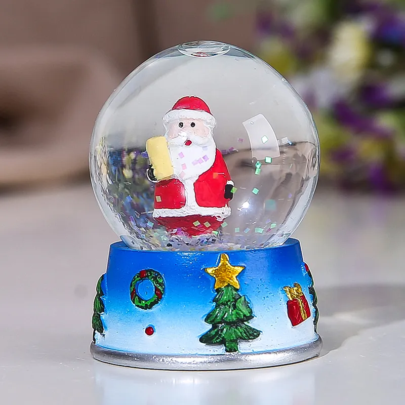 Venta al por mayor de fábrica, regalos navideños, artesanías de resina, bolas de nieve navideñas, decoraciones navideñas, bola de nieve de Papá Noel