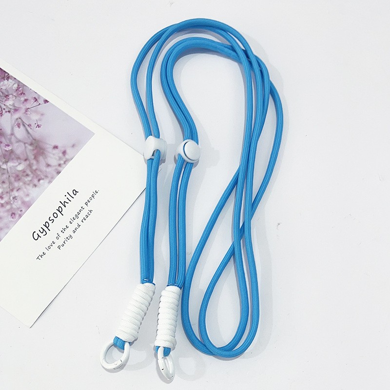 Corde longue réglable-corde bleue noeud blanc