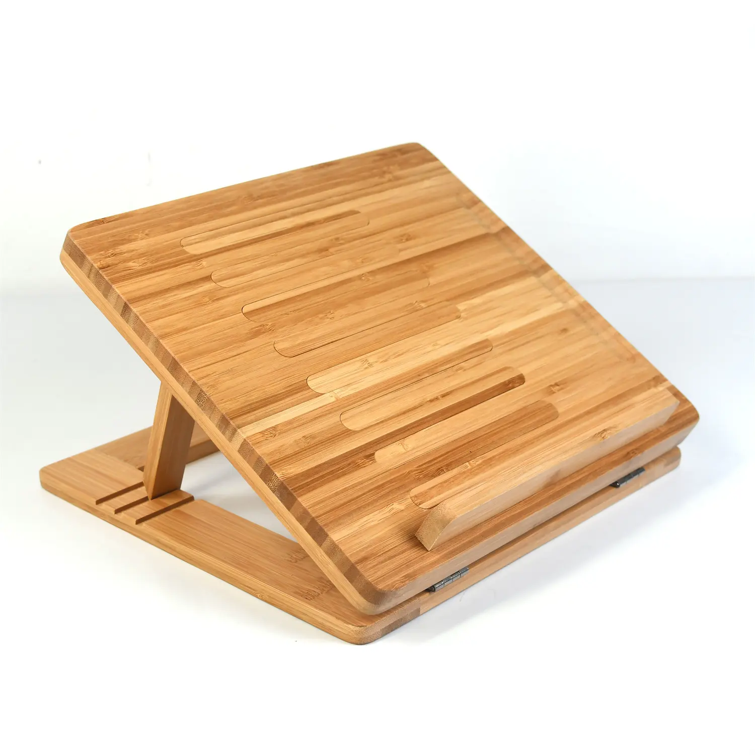 Supporto per Notebook di vendita calda supporto per supporto per Laptop Ordinateur portatile regolabile ampio in legno di bambù pieghevole lacca da tavolo