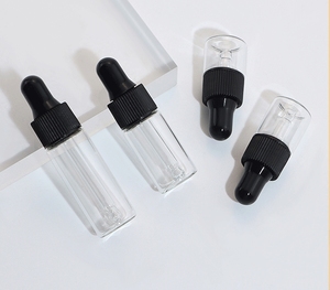 1ml 2ml <strong>3ml</strong> 5ml Small Transparent Skincare Serum Samples <strong>Bottle</strong> Glass <strong>Dropper</strong> <strong>Bottle</strong> with White Rubber <strong>Dropper</strong> - Product Image 5