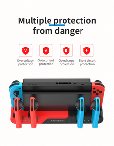 6 In 1 for Nintendo Switchコントローラー充電ドックジョイスティック2ゲームカード充電器スタンド (個別のLEDインジケーター付き) - Product Image 4