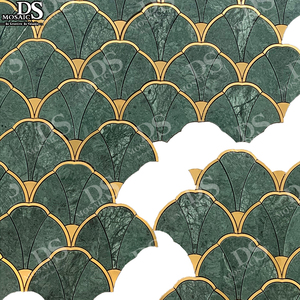 Đá màu xanh lá cây vàng đá cẩm thạch và trắng arabesque đèn lồng Gạch <span class=keywords><strong>Mosaic</strong></span> backsplash cho Nội Thất Tường trong khách sạn có tính năng thiết kế sàn gỗ - Product Image 4