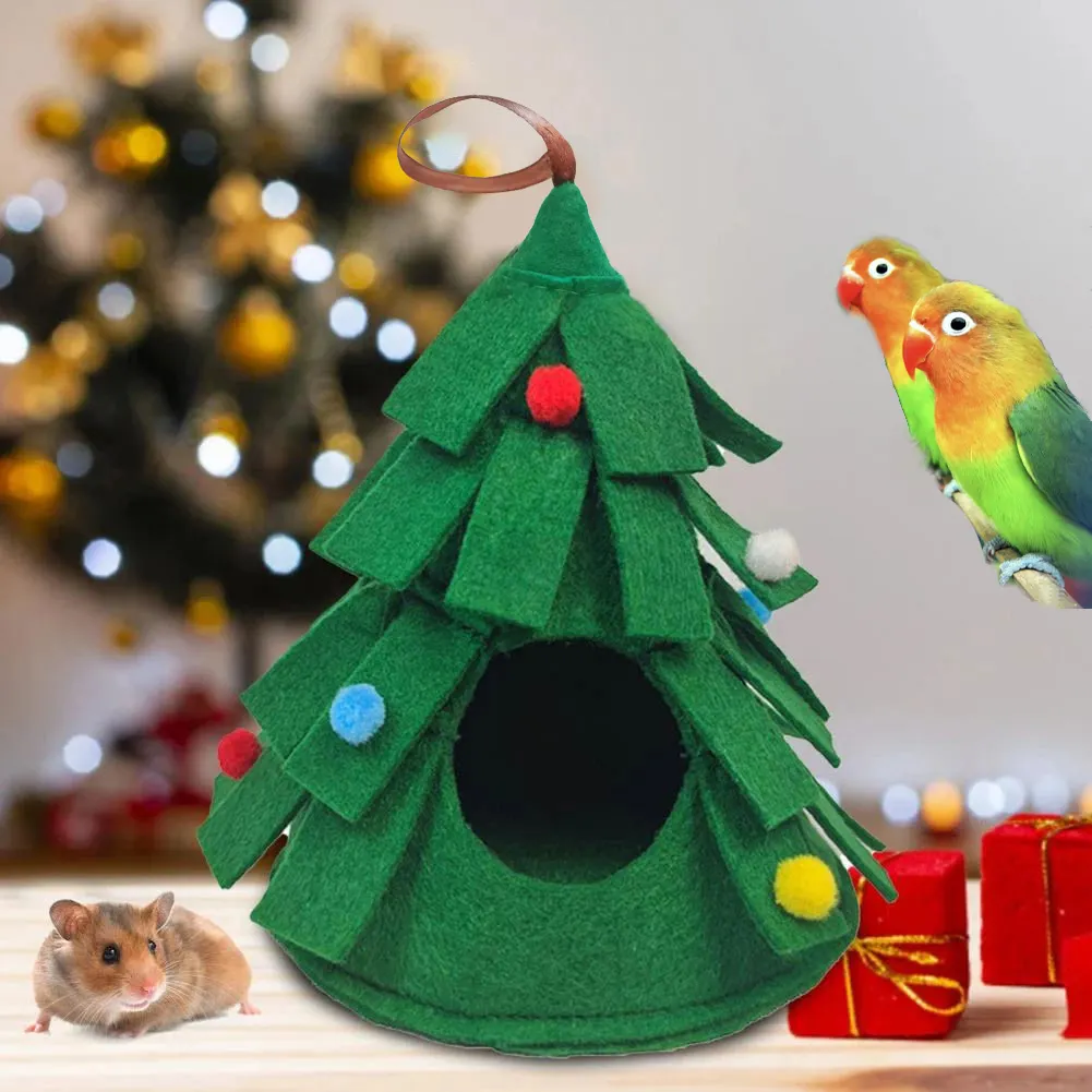 क्रिसमस उपहार हम्सटर आपूर्ति छोटे जानवर पिंजरे फांसी घर चिन्चिला पक्षियों घोंसला तोते हम्सटर क्रिसमस पेड़ पालतू जानवर घोंसला