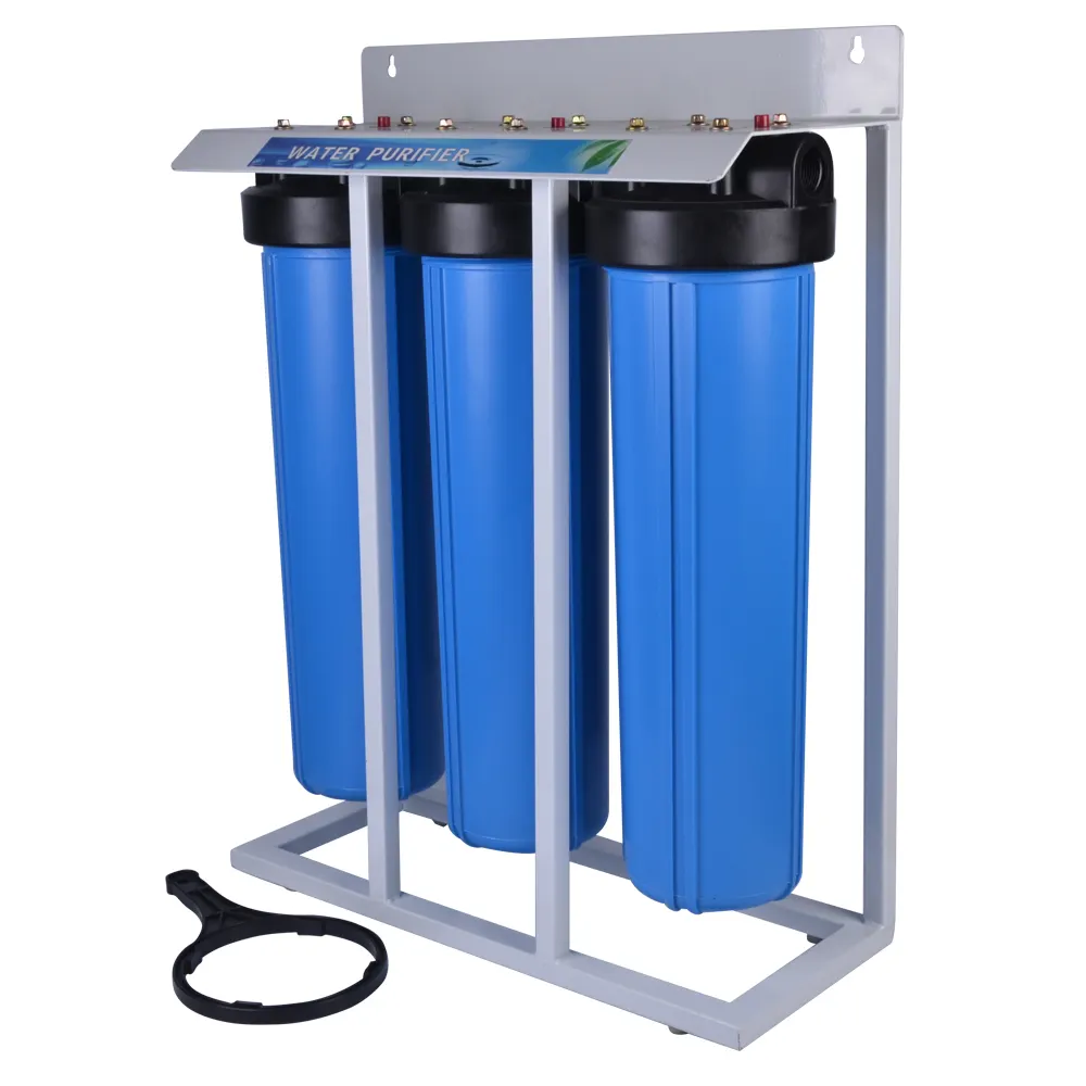 Whose house 3 stage 20 inch big blue jumbo triple water filter activated carbon water purifier machine