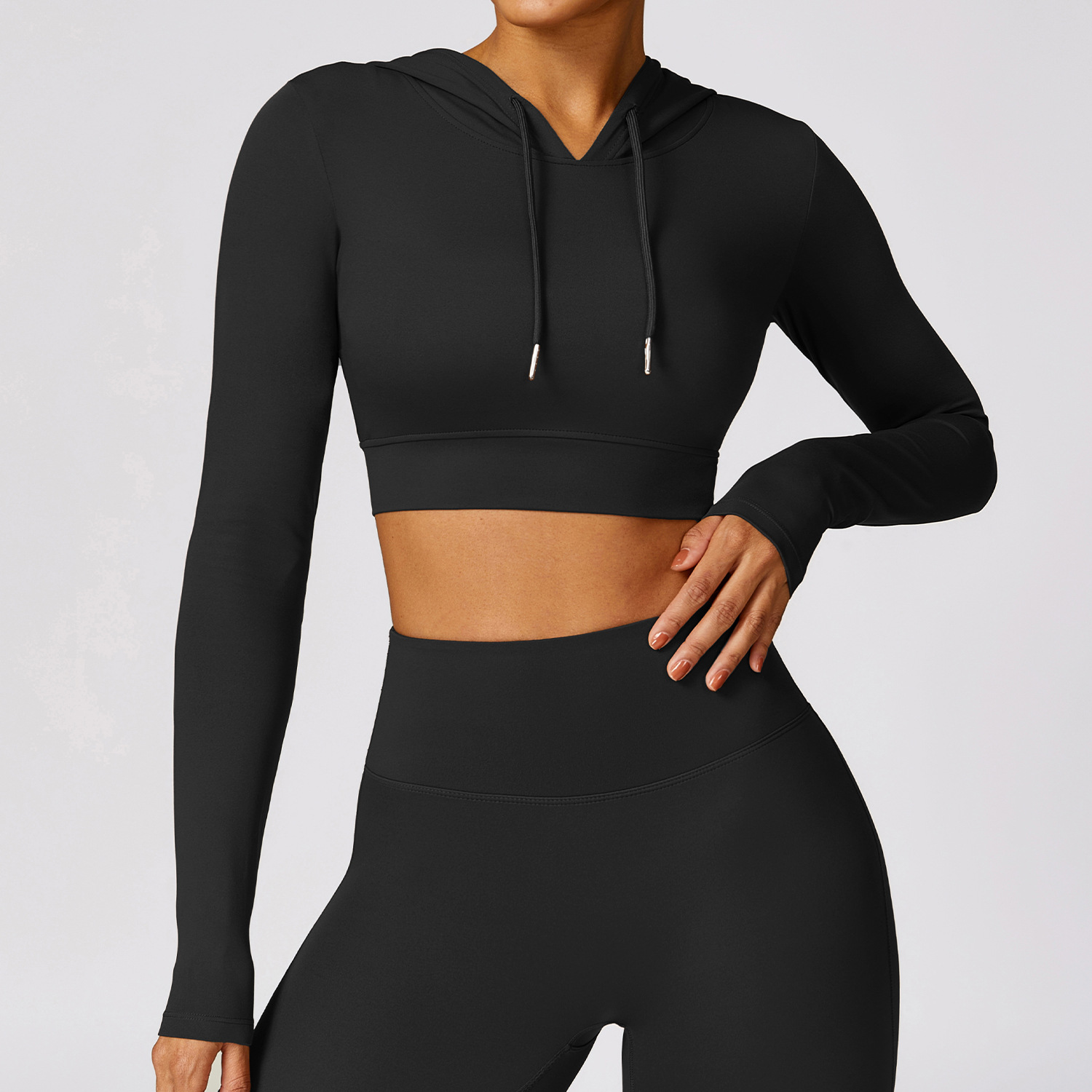 cropped long sleeves black