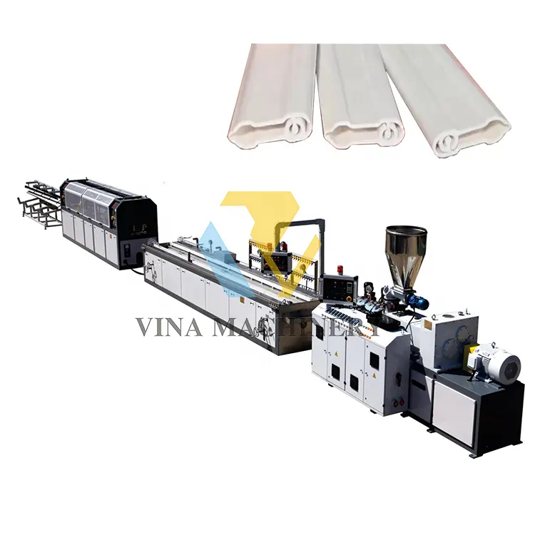 Abrazadera de tira de tarjeta de tela de cortina de PVC, equipo de extrusión, máquina de fabricación, línea de producción