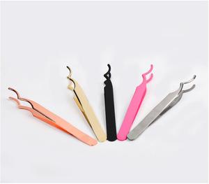 Giả Lash <span class=keywords><strong>Applicator</strong></span> Công Cụ Thép Không Gỉ Cong Nhíp Lông Mi Cho Cụm Lash Dải Lông Mi - Product Image 2