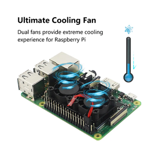 Suitable For <strong>Raspberry</strong> <strong>Pi</strong> 3B 4B Module Dual Fan Radiator Cooling Aluminum Alloy Sheet - Product Image 6