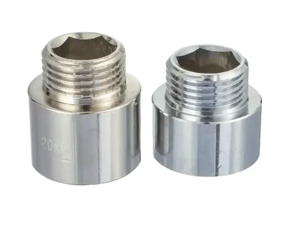 Good Quality Chrome Plated Forged Brass Extension Pipe fitting Nipple For Water