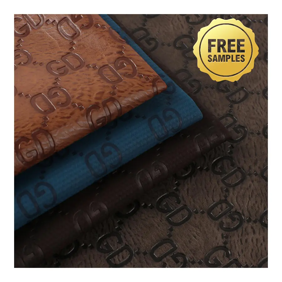 Sarung Notebook kulit Pu buatan cetak timbul pola kustom kulit PU sintetis kain untuk tas tangan, dompet