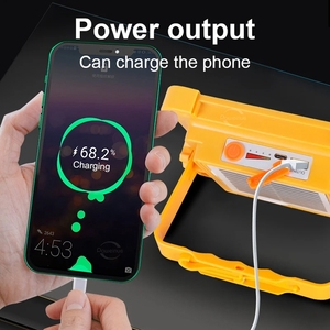 新しい4グリッドオールインワンソーラーフラッドライトUSB充電式ソーラーウォームホワイトフラッドライト6000mah 288ledソーラーアウトサイドフラッドライト
