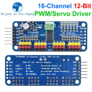 TZT 16 kanallı 12 bit PWM/Servo sürücü-I2C arayüzü-PCA9685 Arduino ahududu Pi DIY Servo kalkan modülü için