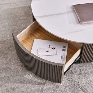 设计师生活边缘石木现代电视台桌和客厅玻璃咖啡茶几 - Product Image 4