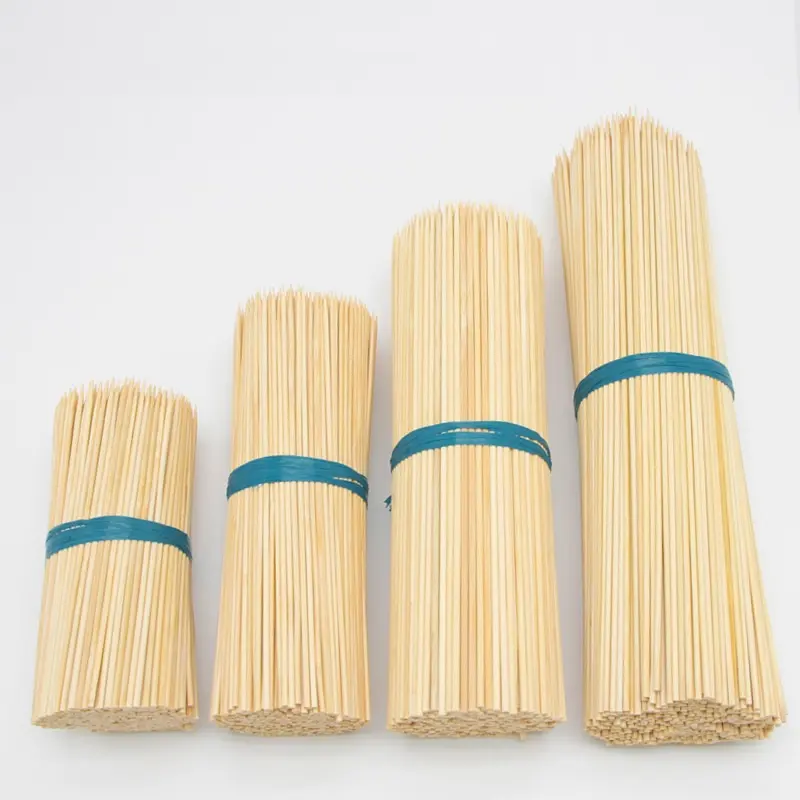 Varilla de incienso de bambú redonda Superior, herramienta eficaz barata para decoración de frutas o pulido, Material de bambú crudo de alta calidad