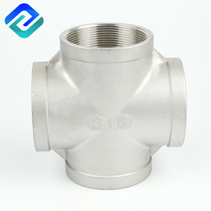 中国工厂价格精密铸造不锈钢四通螺纹连接 - Product Image 1