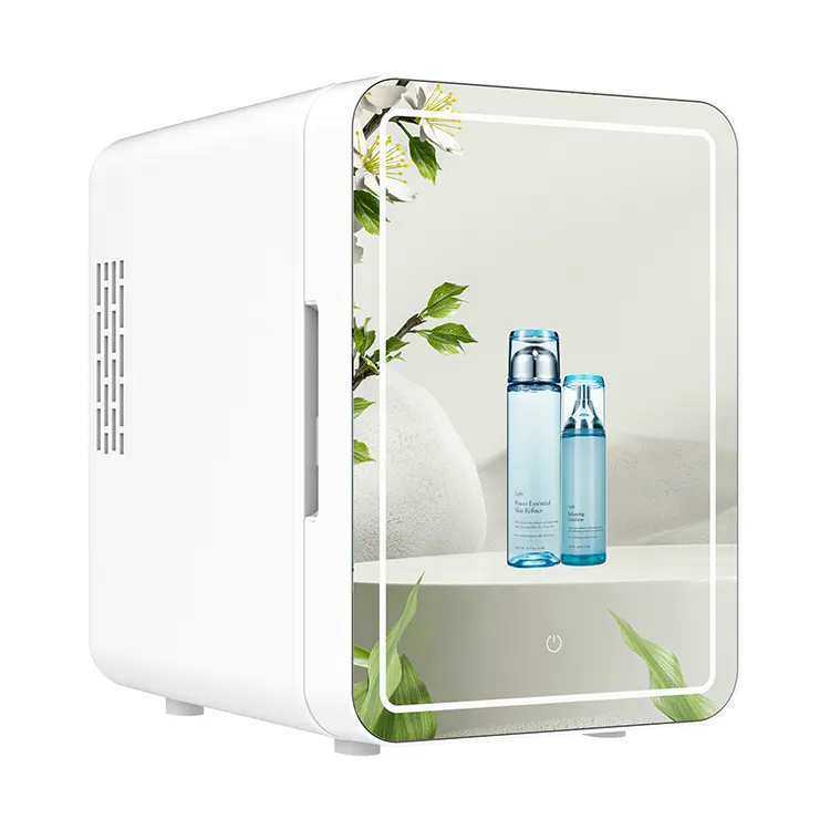 Mini refrigerador de vidrio para maquillaje, nevera pequeña de 4L, nevera portátil para cosméticos, para el hogar