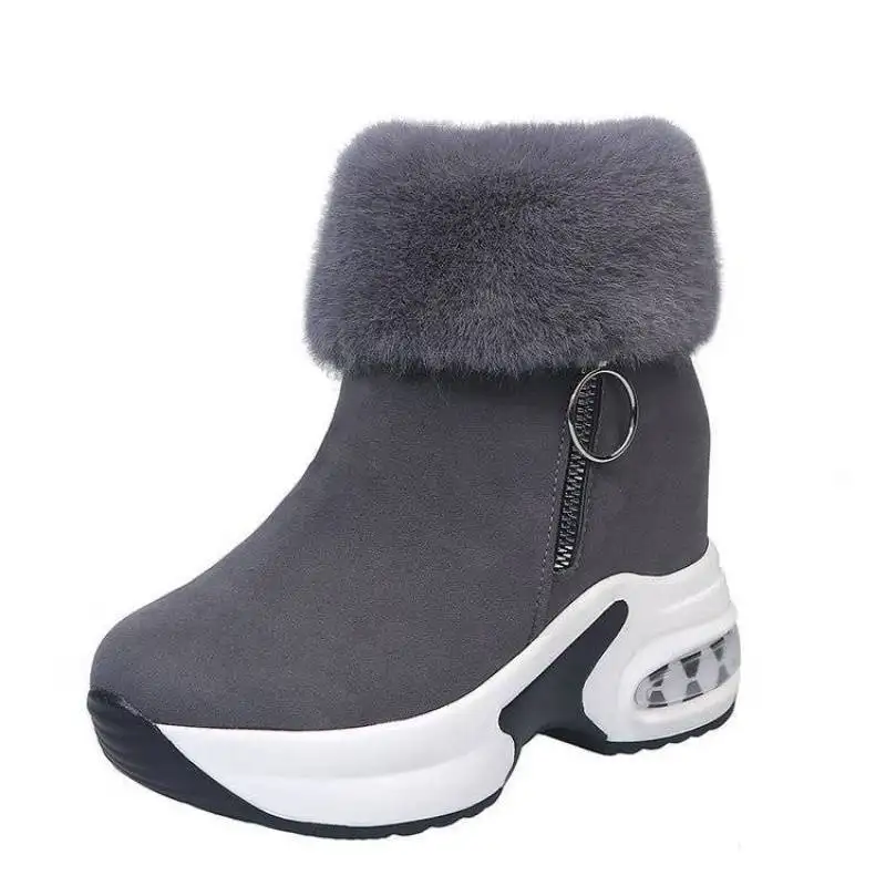 Kunden spezifische High Heel Damen Schnees chuh warme Plüsch Damen Winter Knöchel Wedges Boot weibliche Schneeschuhe