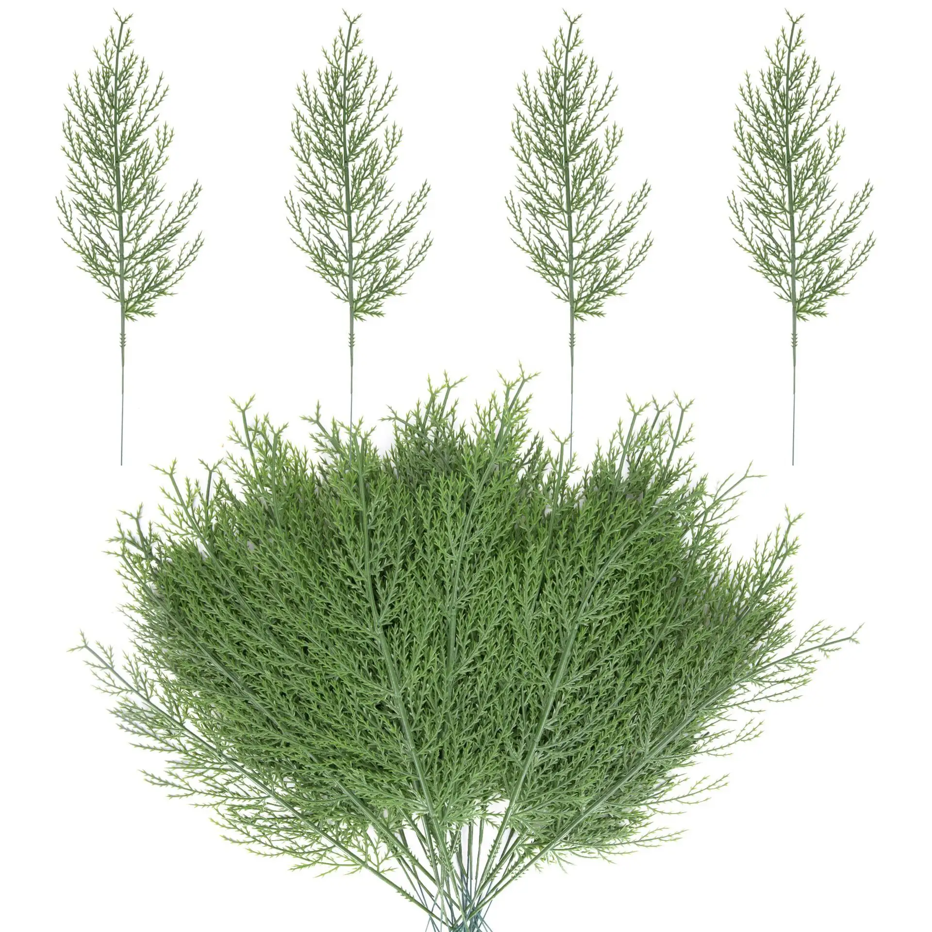 1pc Artificial Cedar Pine Cypress Branches And Leaves Green Pine Tree Christmas Decor Wedding Supplies Yard Garden Decor