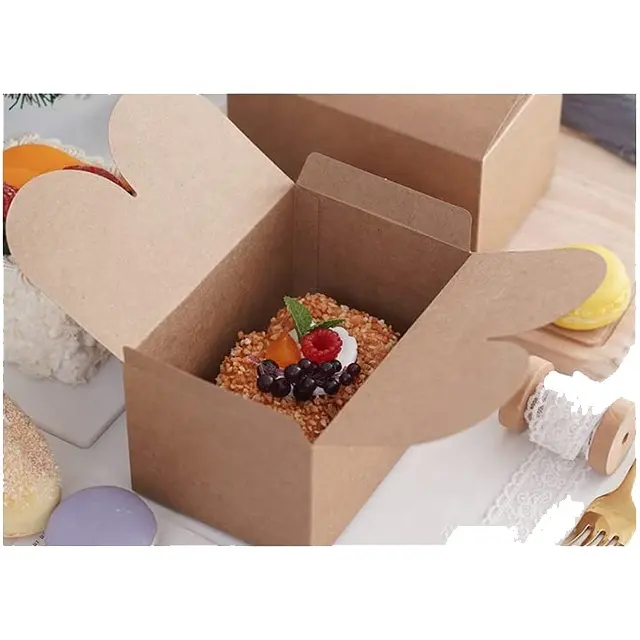 Scatola di imballaggio per biscotti snack all'ingrosso scatola di cibo dolce alta rettangolare scatola da forno