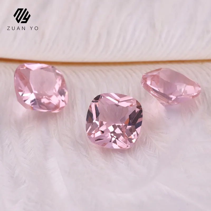 Gemme di pietra morganite rosa taglio rotondo tutte le dimensioni disponibili pietra preziosa morganite sciolta sintetica di alta qualità in vendita