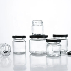 Sıcak satış 1oz 30ml 45ml 60ml 80ml 120ml 150ml mini yuvarlak bal cam kavanoz gıda depolama reçel hava geçirmez metal kapaklı - Product Image 2