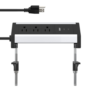 Material de aluminio Enchufe de EE. UU. De 3 entradas 10A Enchufe de interruptor de clip de escritorio multifuncional 1type-c20W