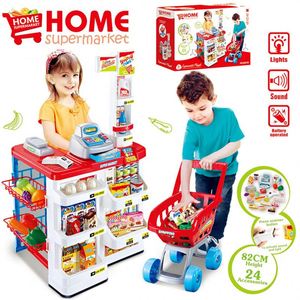 売れ筋高級スーパーマーケット、キャッシャーカウンターショッピングカートふりプレイビッグスーパーマーケットおもちゃ/
