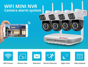 VESAFE 4CH 8CH HD 6MP Waterproof WiFi NVR Kit P2P Outdoor PTZ Remote <strong>Control</strong> Wireless CCTV <strong>Security</strong> Camera <strong>System</strong> - Product Image 2