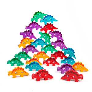 Diy Dinosaurs <strong>Patterns</strong> Jigsaw Puzzle Balance <strong>Building</strong> <strong>Block</strong> 26 Alphabet Matching Game Educational Toy - Product Image 4