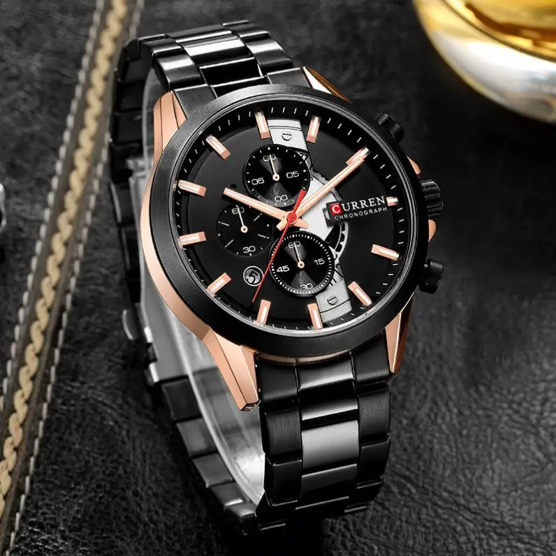 CURREN 8325 Hot Menjual Perak Boys Kuarsa Watch Membeli Steel Strap Tahan Air Dial Besar Iklan Bisnis Jam Tangan