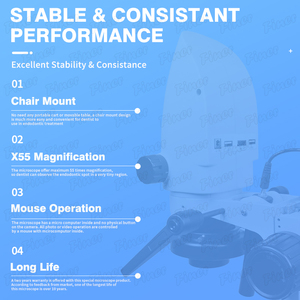 กล้องจุลทรรศน์ทันตกรรมแบบพกพาควบคุมเมาส์ด้วย4K กล้องจุลทรรศน์ทันตกรรมสำหรับโคมไฟ LED สำหรับกล้องจุลทรรศน์ทันตกรรม - Product Image 4