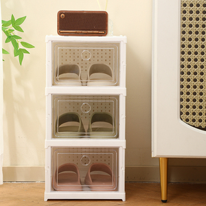 Shenyu 10-inch tùy chỉnh ráp hiển thị hộp giày Cửa Trước Hộp lưu trữ giày nhựa trong suốt gấp tủ giày - Product Image 6