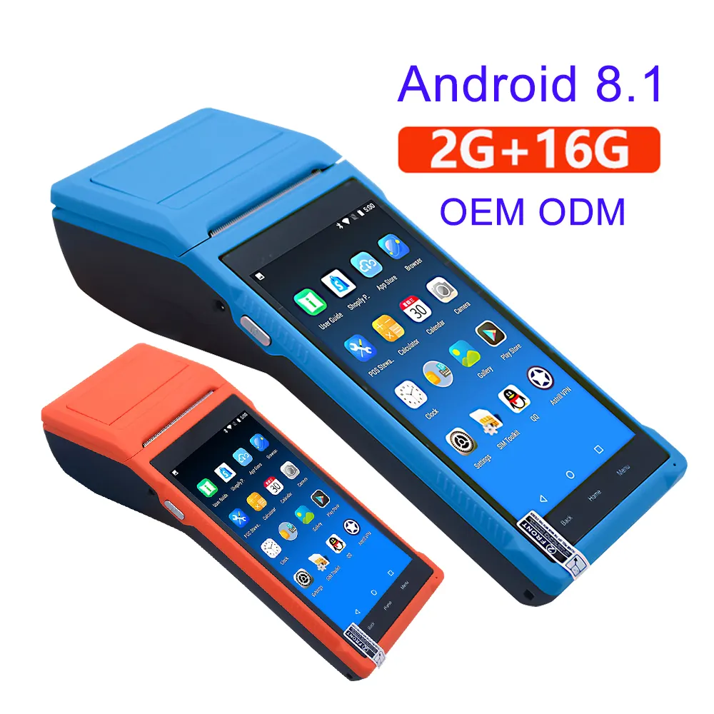 5.5 Inch Digitaal Touchscreen Alles In Één Kassa Android 8.1 Slimme Handheld Pos Voor Kleine Bedrijven