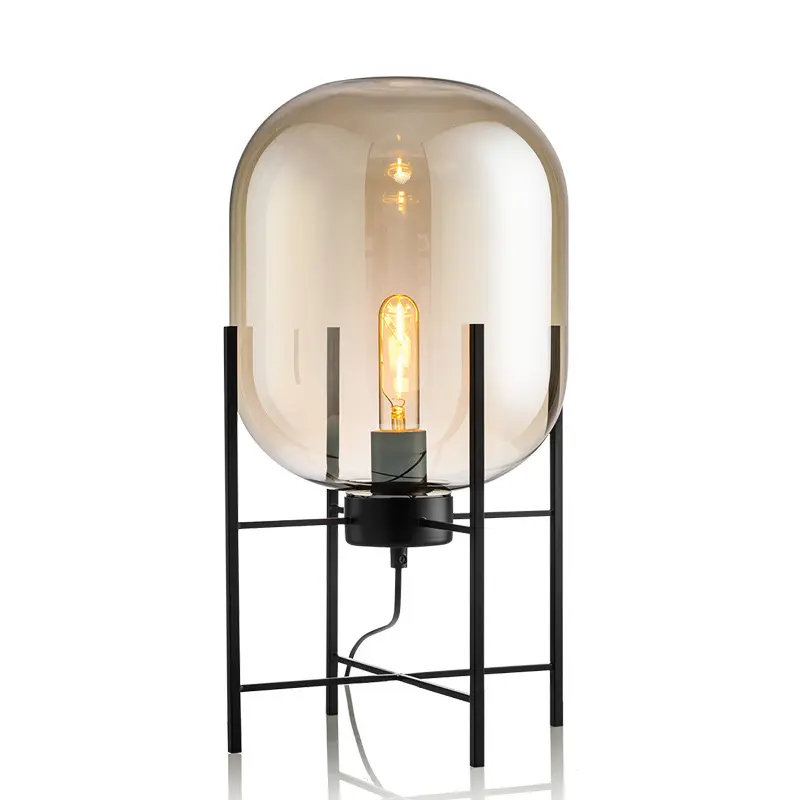 Lámpara de mesa de cristal simple moderna Proyecto de hotel en casa Iluminación interior Decoración Lámpara de escritorio