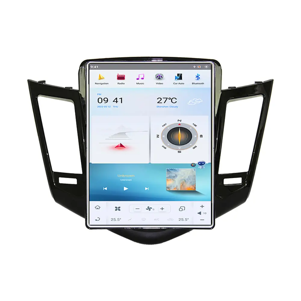 CarPlay headunit com tela vertical para Chevrolet Cruze 2009-2013 Android 13.3" com toque estilo Tesla
