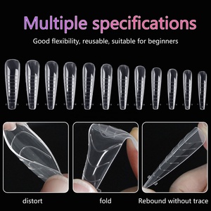 3xlクリア人工フェイクネイルカスタムラベル手作り超薄型デュアルフォーム金型フェイクアクリルネイルヒント - Product Image 5