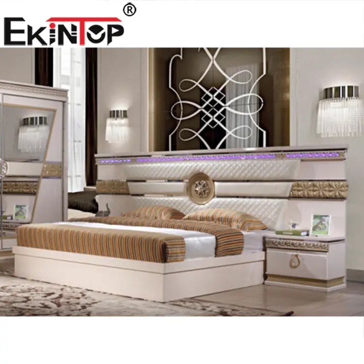 Ekintop cama de madeira moderna, cama de madeira sólida